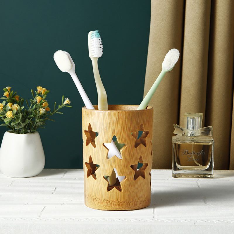 Natural Bamboo Toothbrush Cup