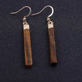 Tiger Eye Stone Bar Earrings