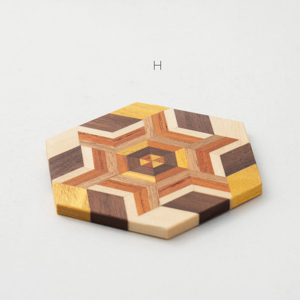 Natural Solid Wood Hexagonal Coaster