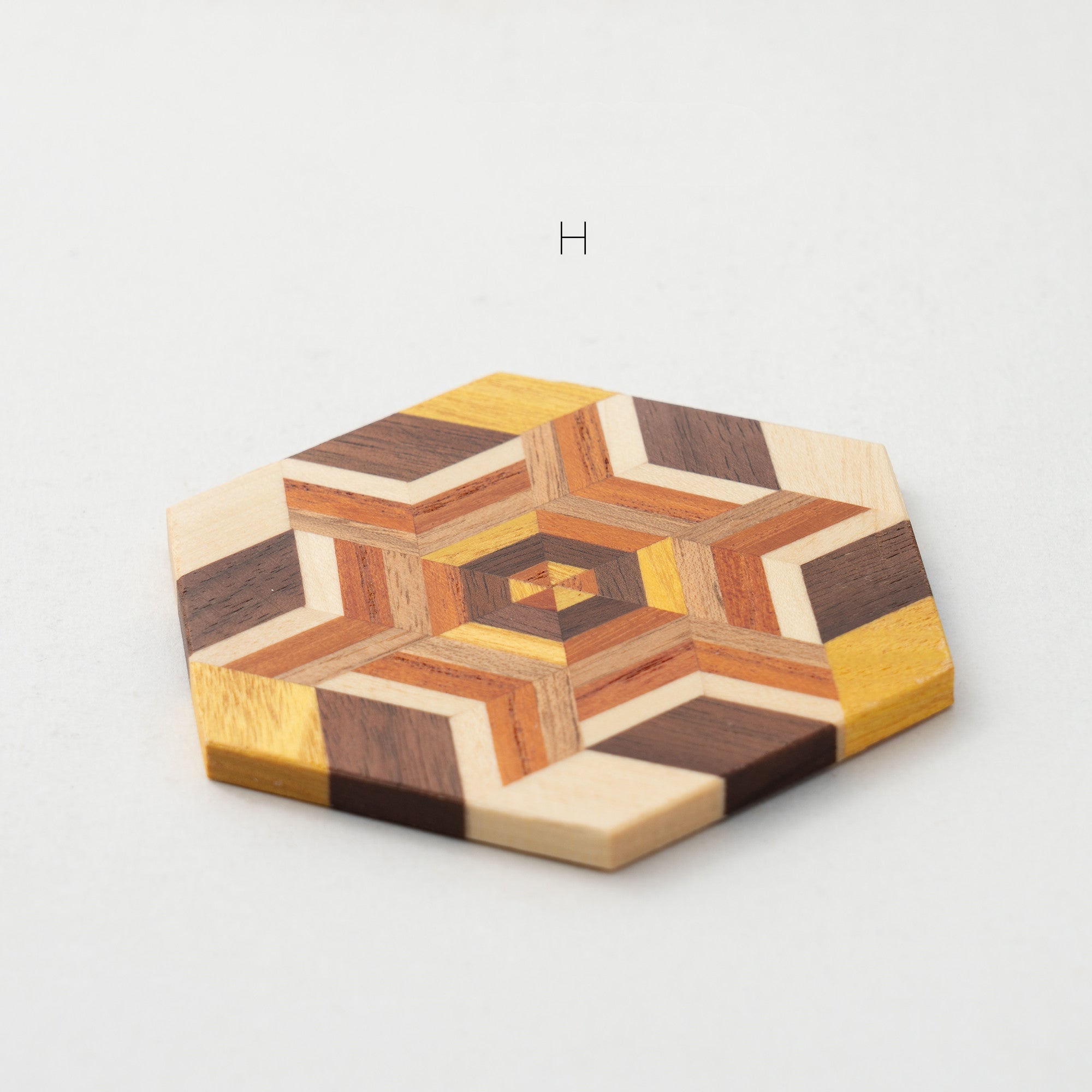 Natural Solid Wood Hexagonal Coaster