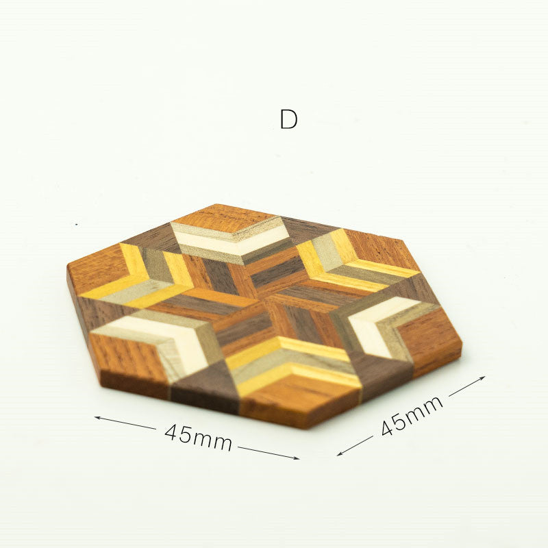 Natural Solid Wood Hexagonal Coaster