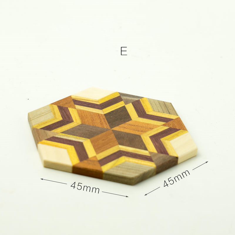 Natural Solid Wood Hexagonal Coaster