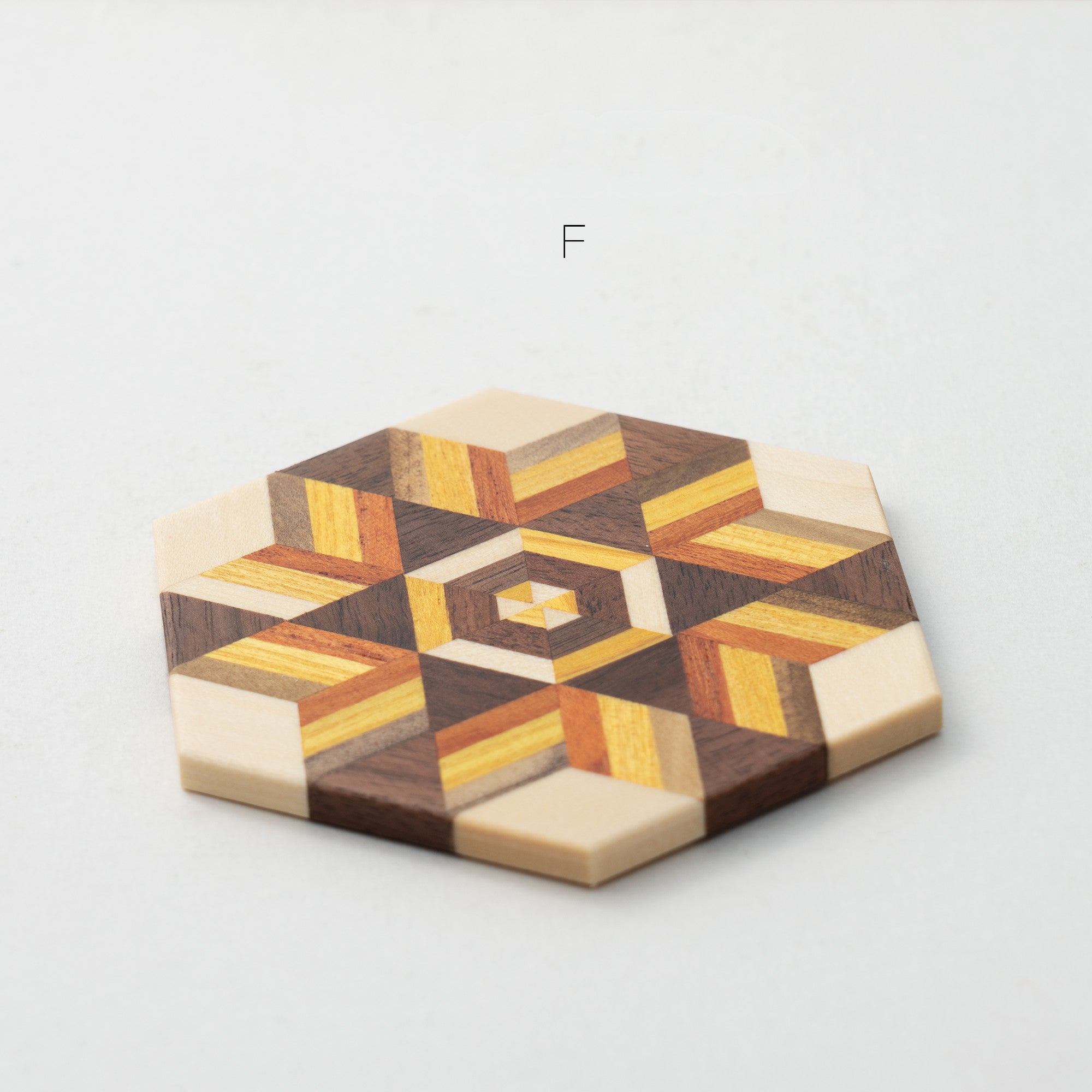 Natural Solid Wood Hexagonal Coaster