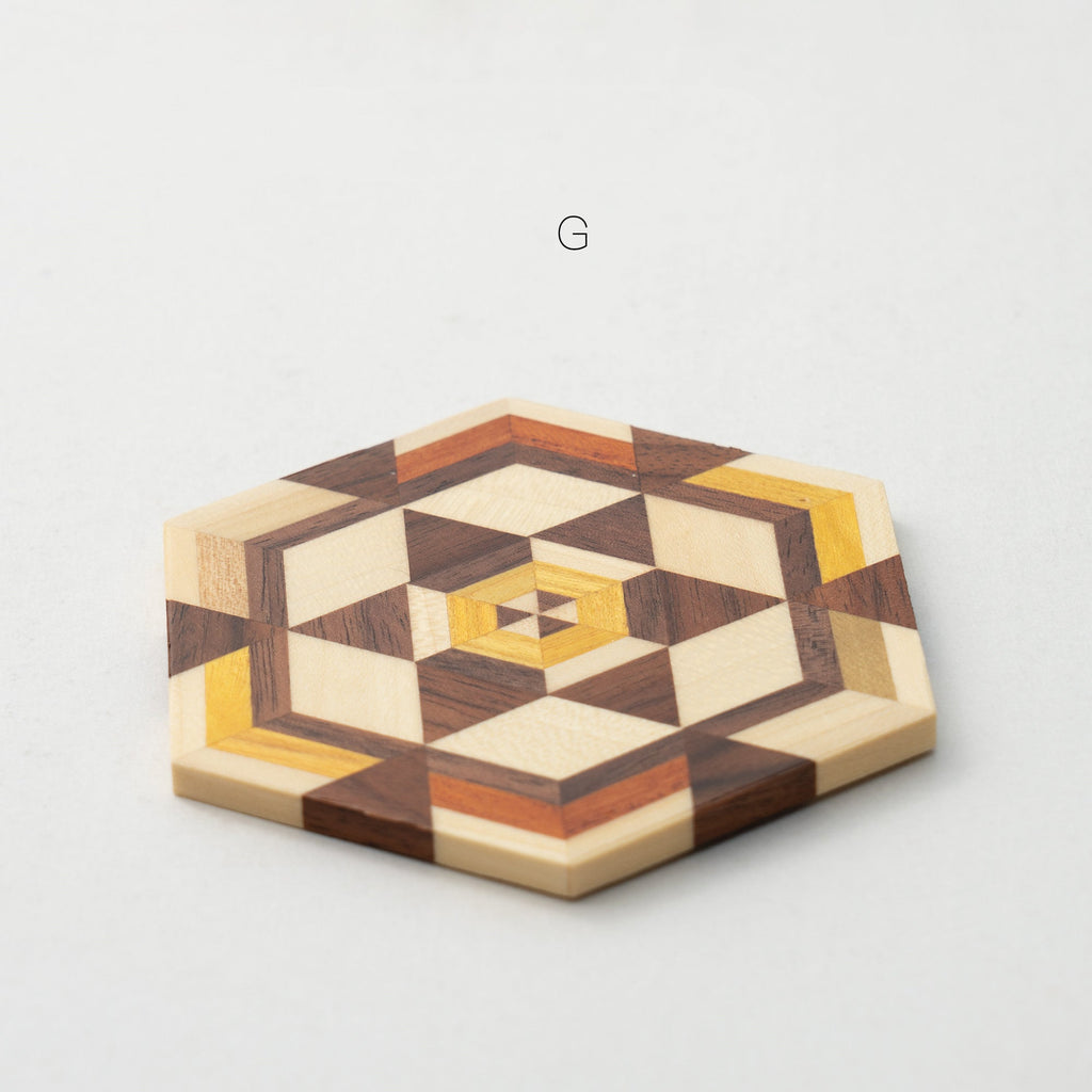 Natural Solid Wood Hexagonal Coaster