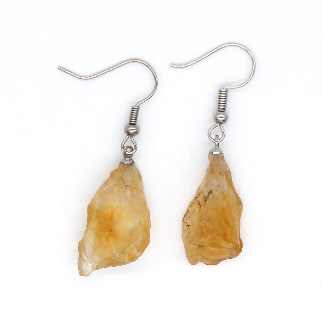 Natural Crystal Raw Stone Earrings