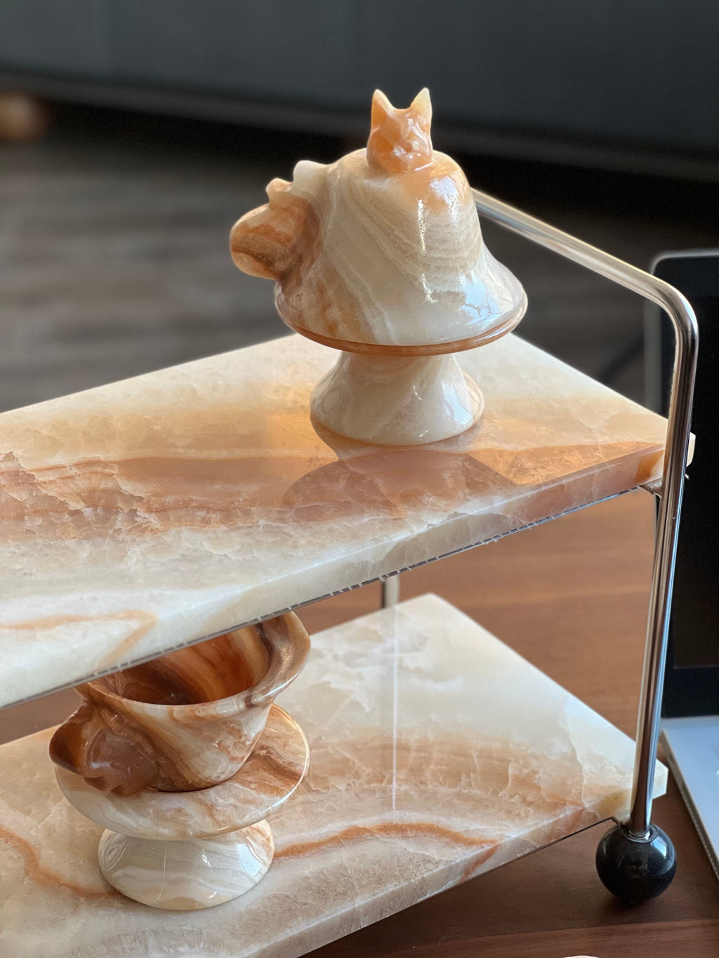 Natural Seven-Color Agate Marble Shelves