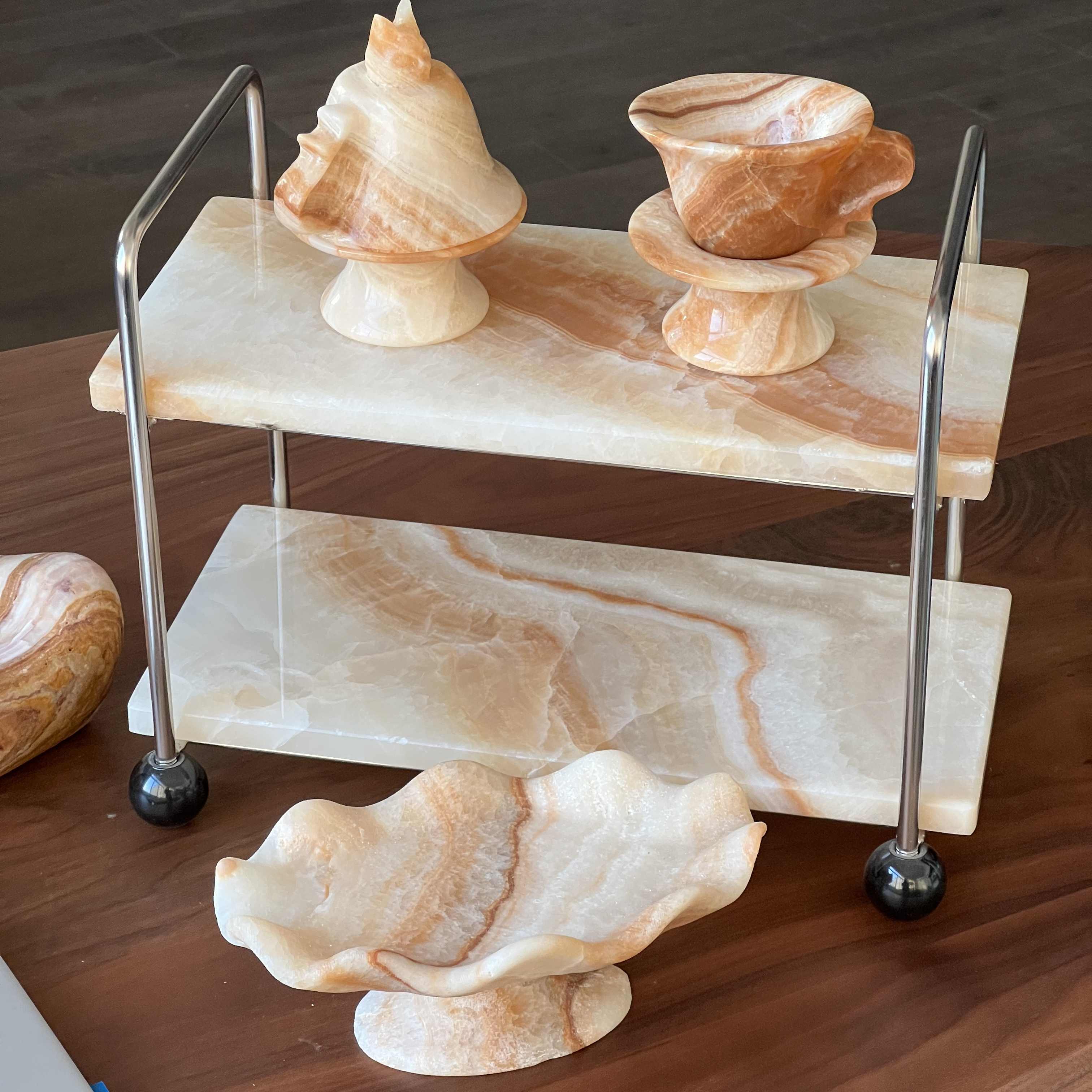 Natural Seven-Color Agate Marble Shelves