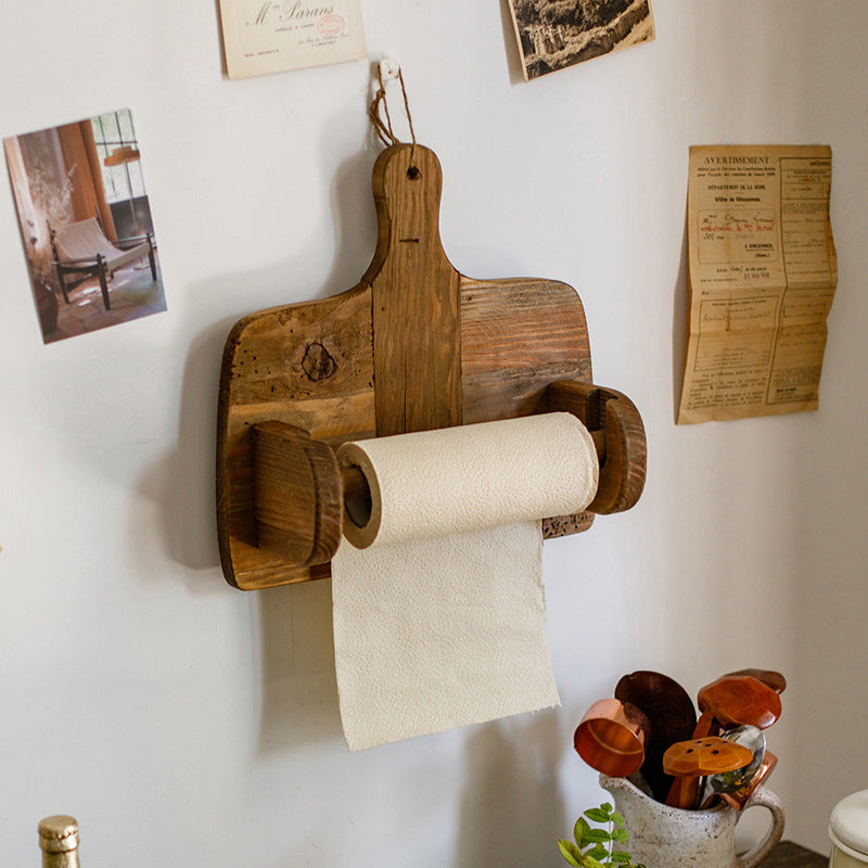 Natural Wood Paper Towel Holder