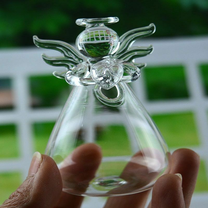Crystal Clear Glass Angel Vase