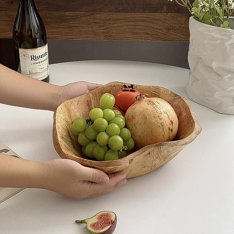 Natural Wood Fruit Bowl