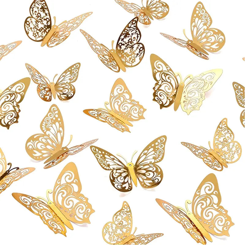 Golden Butterfly Decor (72pcs)