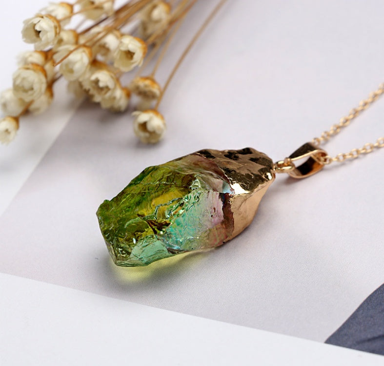 Natural Raw Crystal Pendant Necklace