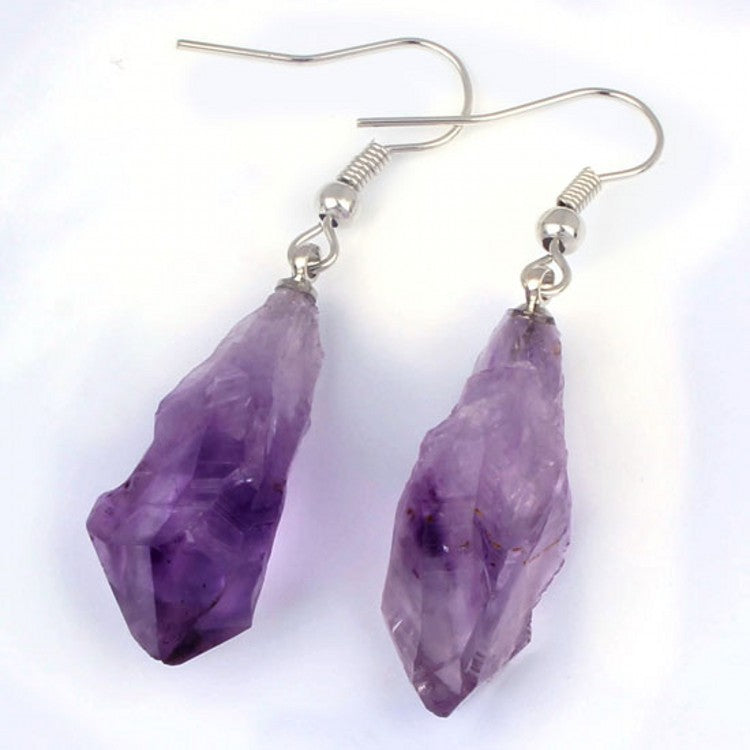 Natural Crystal Raw Stone Earrings
