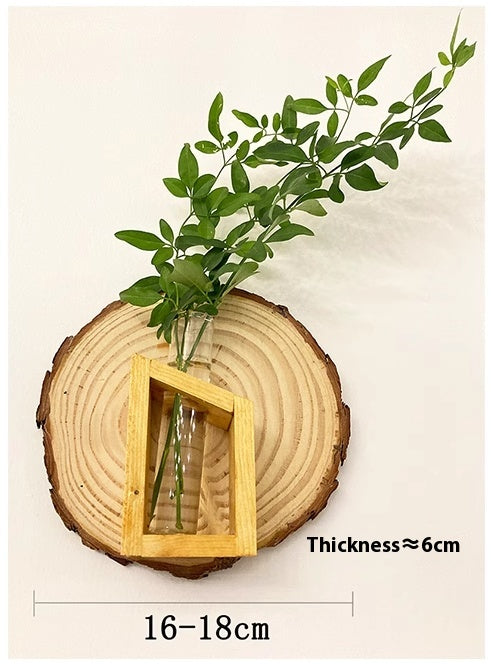 Natural Wood Wall Hanging Plant Shelf