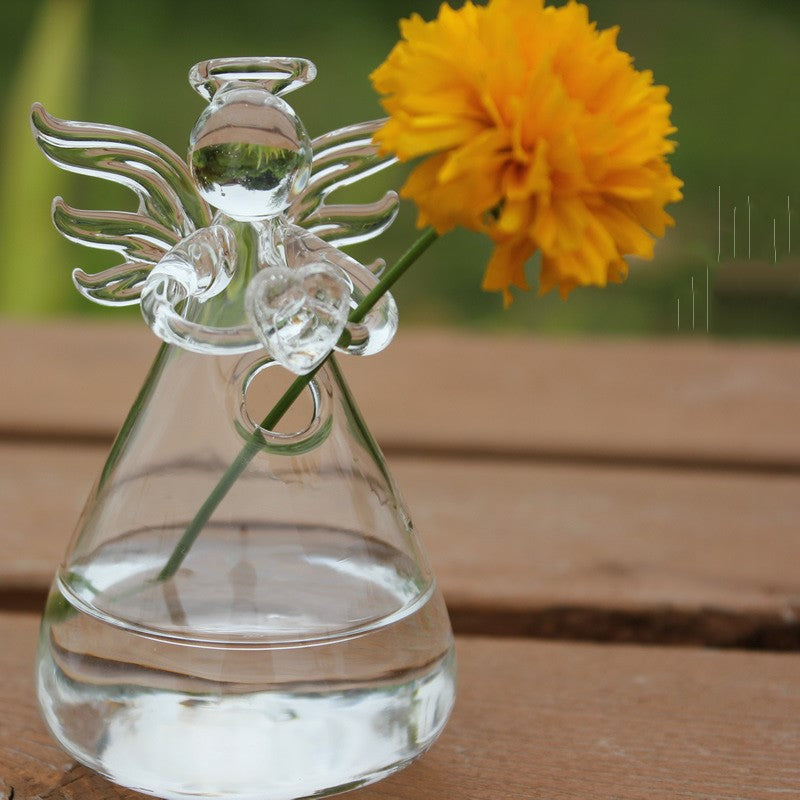 Crystal Clear Glass Angel Vase
