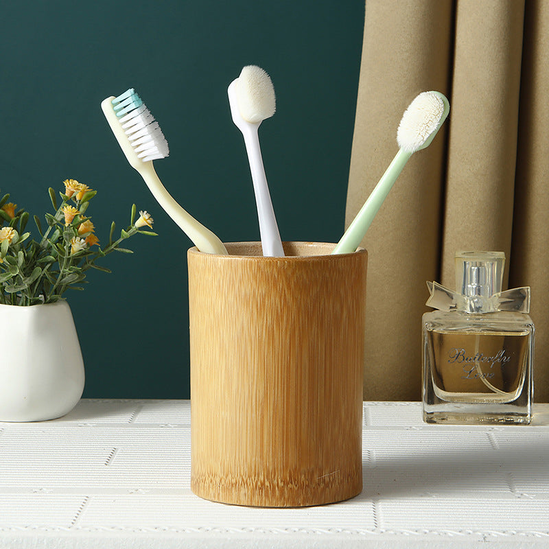 Natural Bamboo Toothbrush Cup