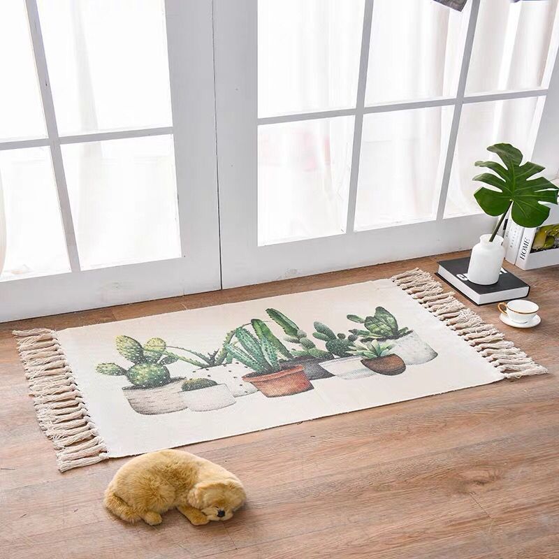 Nordic Style Linen Area Rug