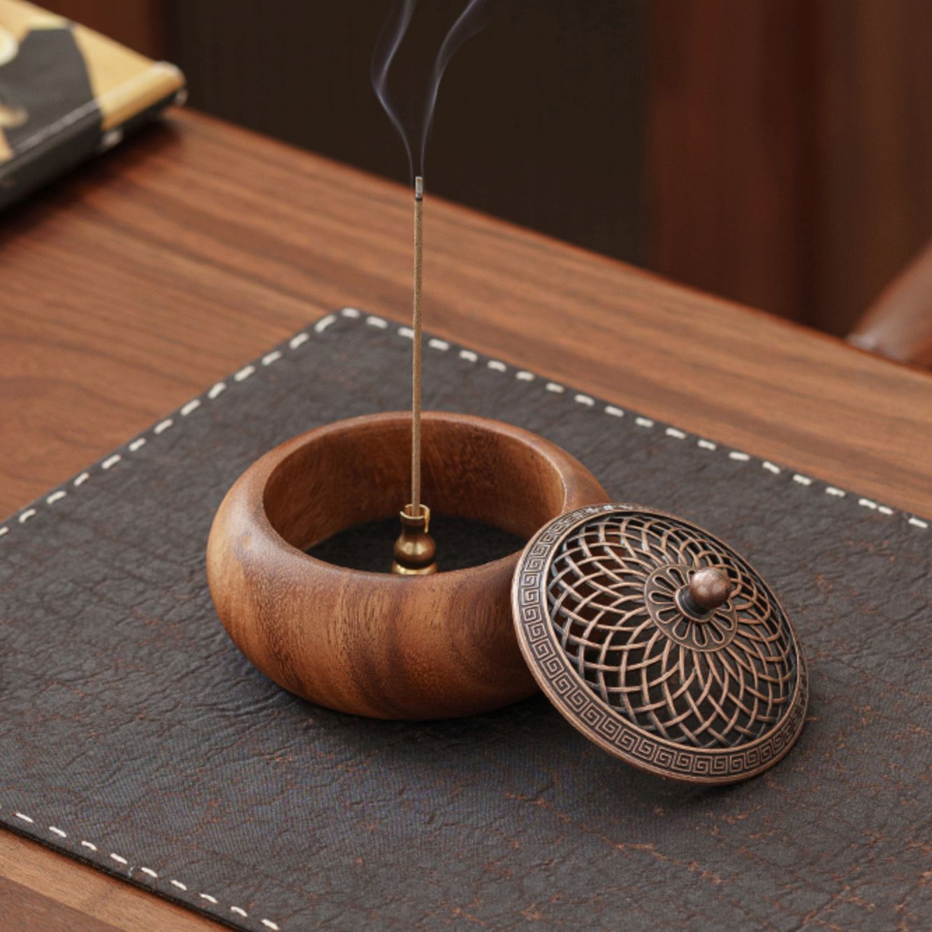 Walnut Wood Incense Burner