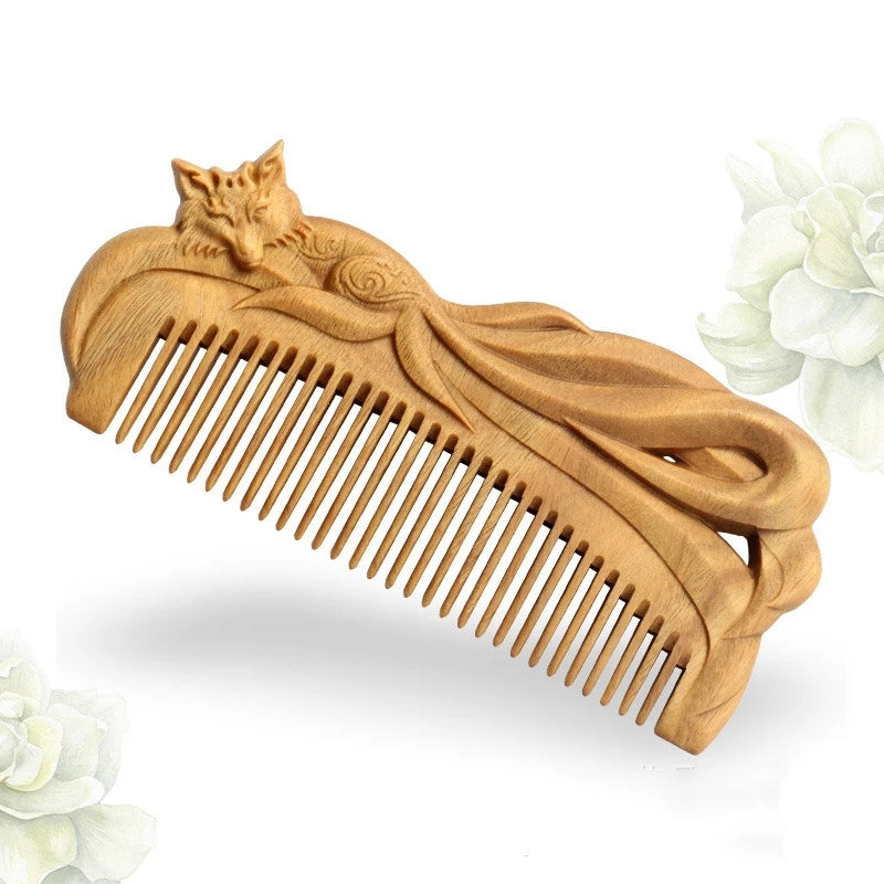 Natural Sandalwood Carved Comb
