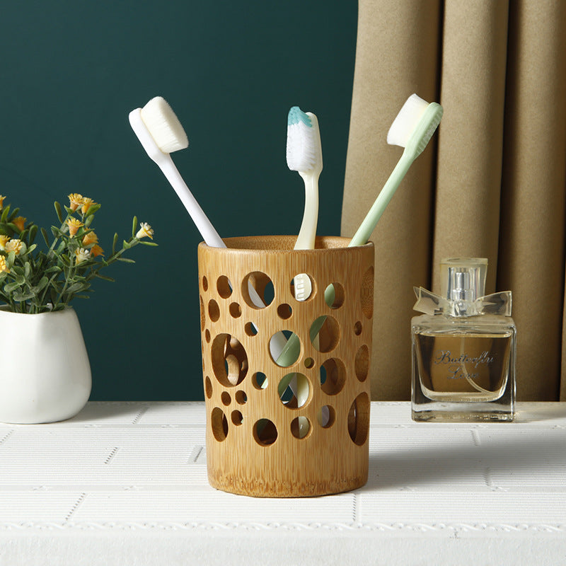 Natural Bamboo Toothbrush Cup