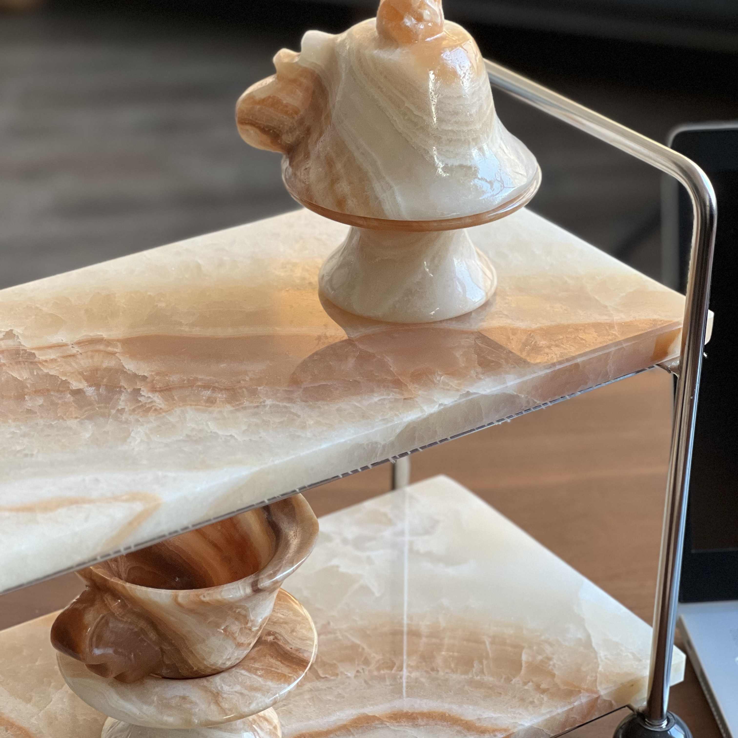 Natural Seven-Color Agate Marble Shelves