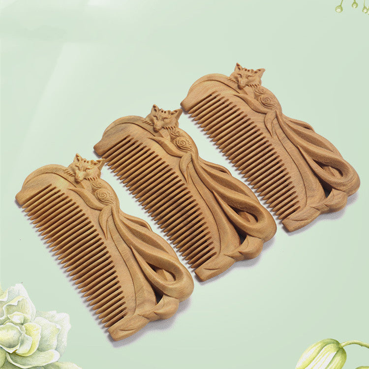 Natural Sandalwood Carved Comb
