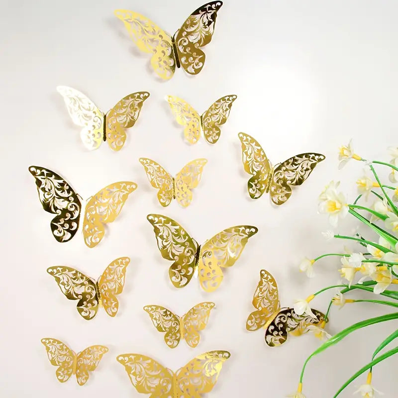 Golden Butterfly Decor (72pcs)