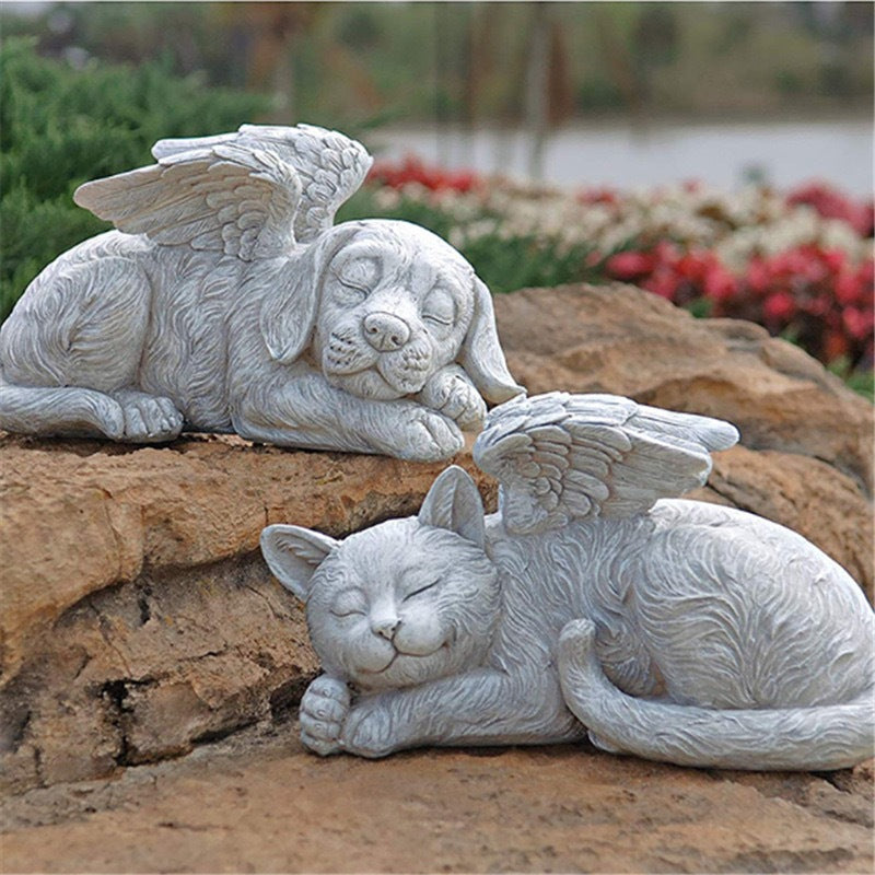 Angel Cat and Dog Garden Decor
