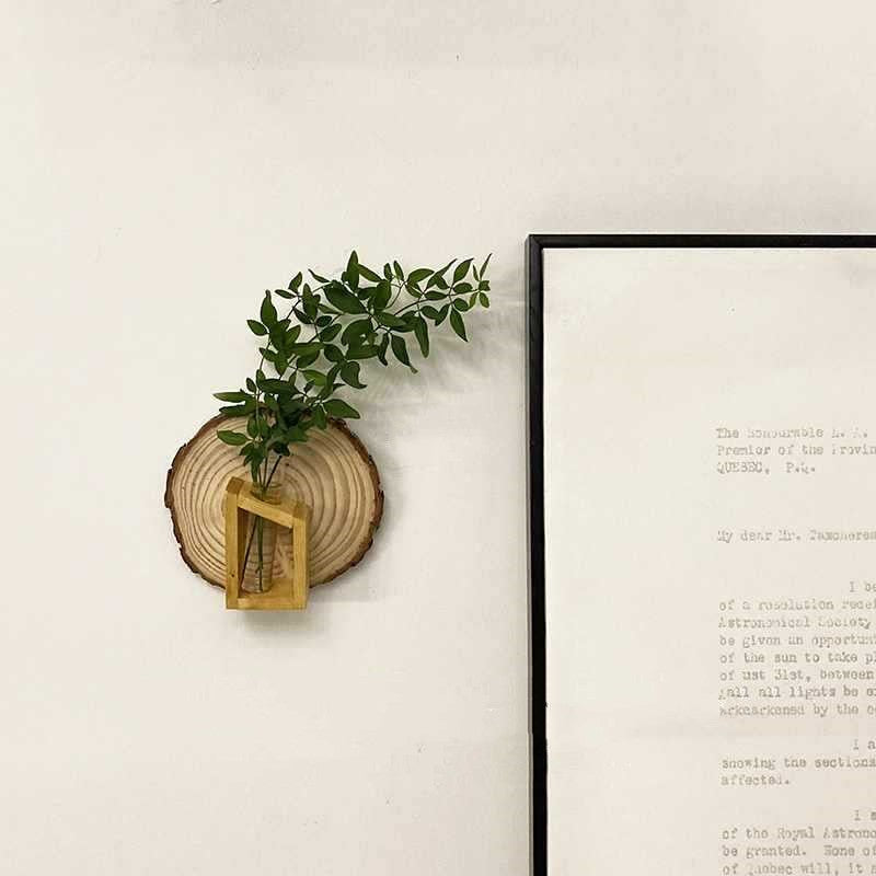 Natural Wood Wall Hanging Plant Shelf
