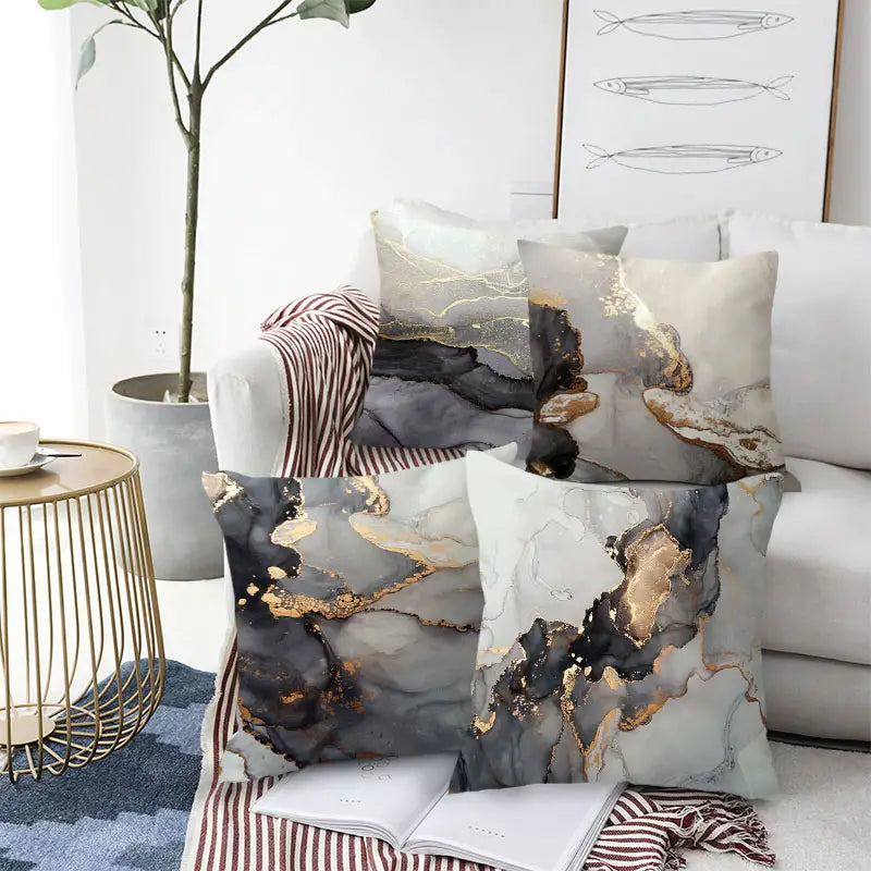4 Marble Print Pillowcases