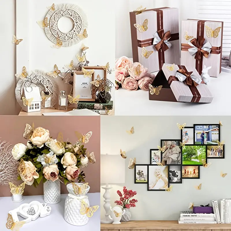 Golden Butterfly Decor (72pcs)