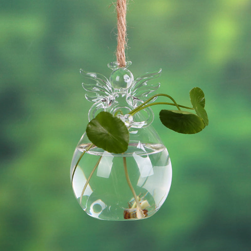 Crystal Clear Glass Angel Vase