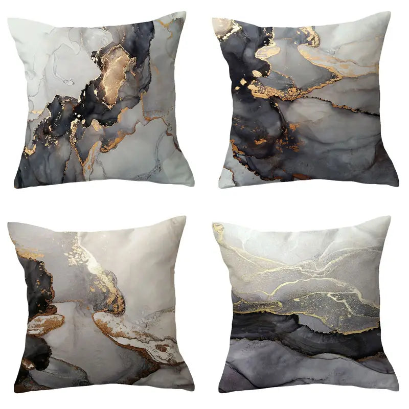 4 Marble Print Pillowcases