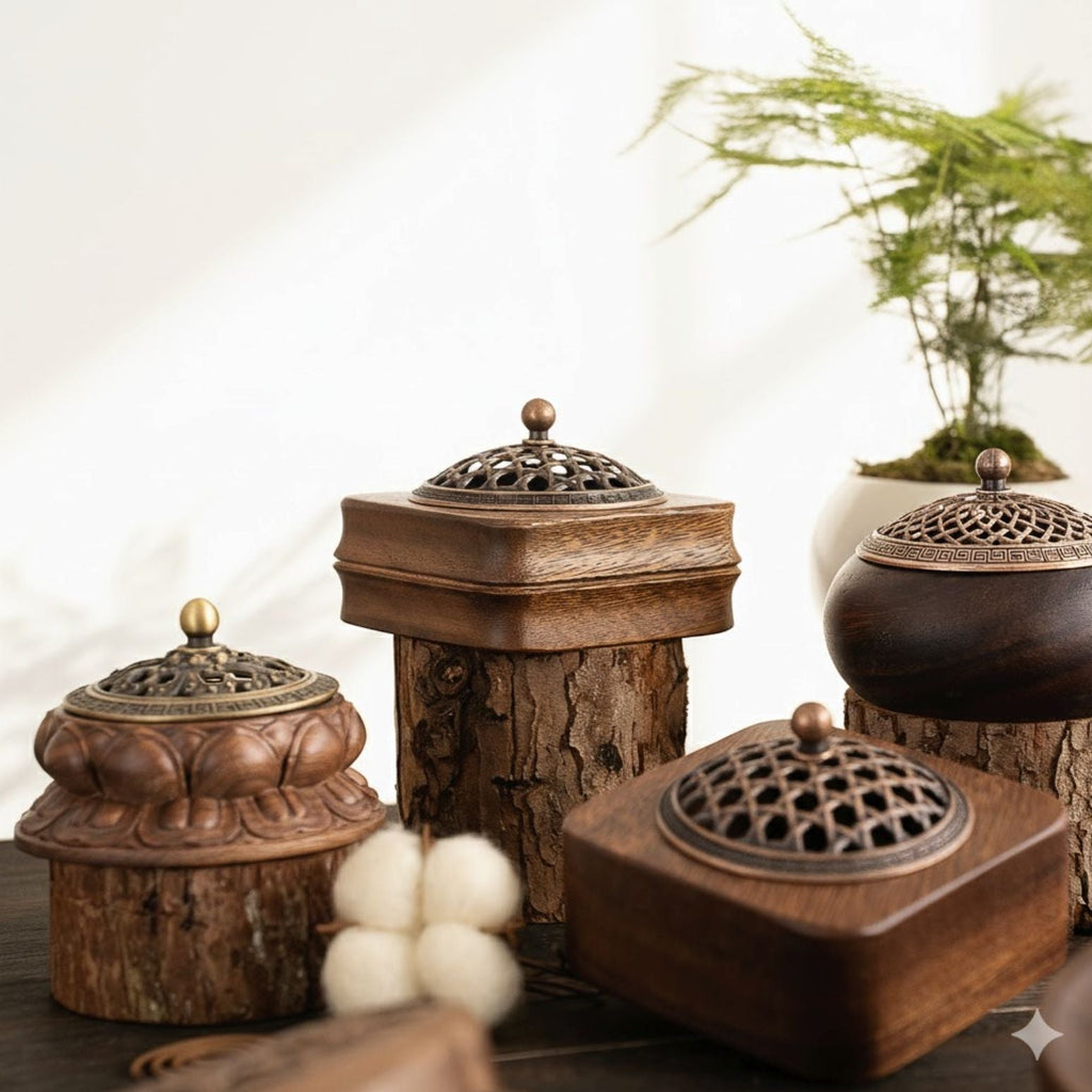 Walnut Wood Incense Burner