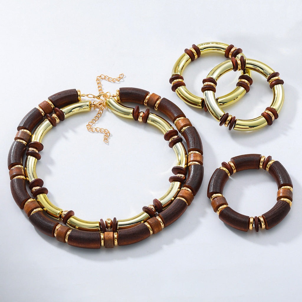 Multi-Layer Statement Necklace & Bracelet
